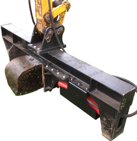 mini excavator with log splitter|excavator mounted log splitter.